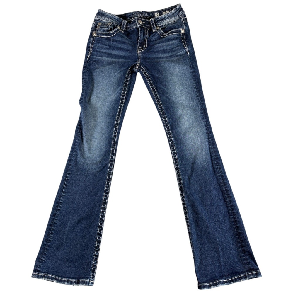 Miss Me Chloe Bootcut Jeans Womens 27 Blue Dark Denim Washed Y2K Premium Midrise